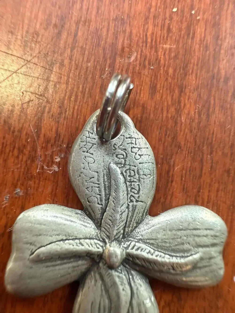 Danforth Pewter Dogwood Flower Key Ring